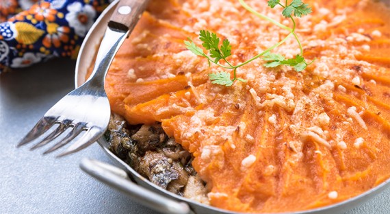 Parmentier de sardines et patate douce aux épices