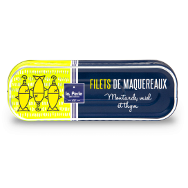 Lot de 4 boîtes de filets de maquereaux à la moutarde, au miel et au thym