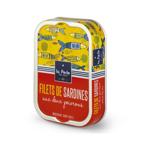 Filets de sardines sans huile aux deux poivrons