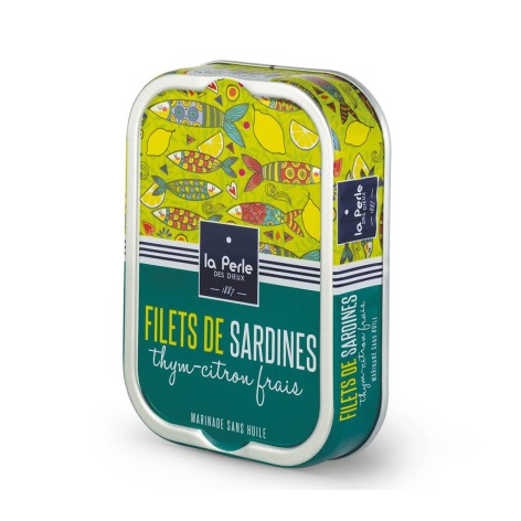 Filets de sardines sans huile au thym et au citron frais