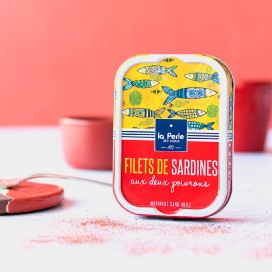Filets de sardines sans huile aux deux poivrons